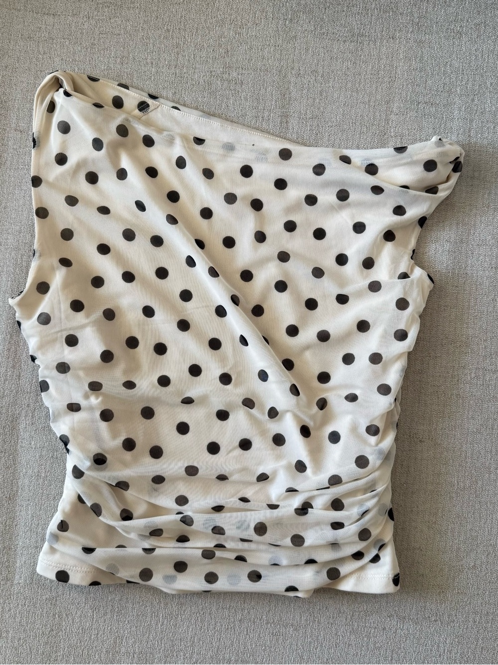 Abercrombie Mesh Polka Dot One Shoulder Top